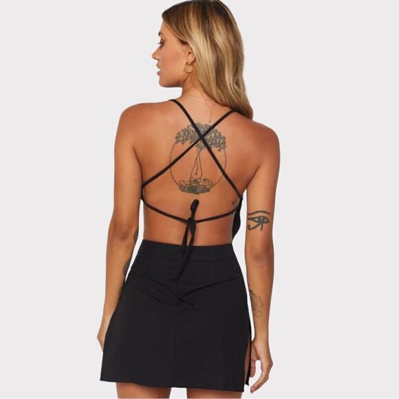 Charlotte Russe Backless Bodycon Mini Halter Sleeveless Little Black Dress - Picture 1 of 8